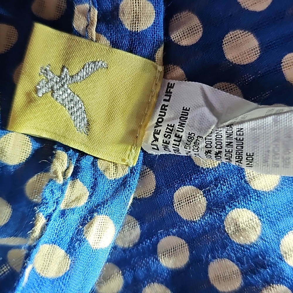 American Eagle Blue & Cream Polka Dot Scarf/shawl - Picture 7 of 7